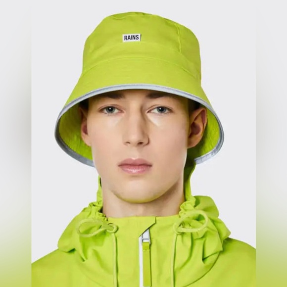 Rains Accessories - NWT Rains Bucket Hat in Reflective Digital Lime - S2 / M-XL